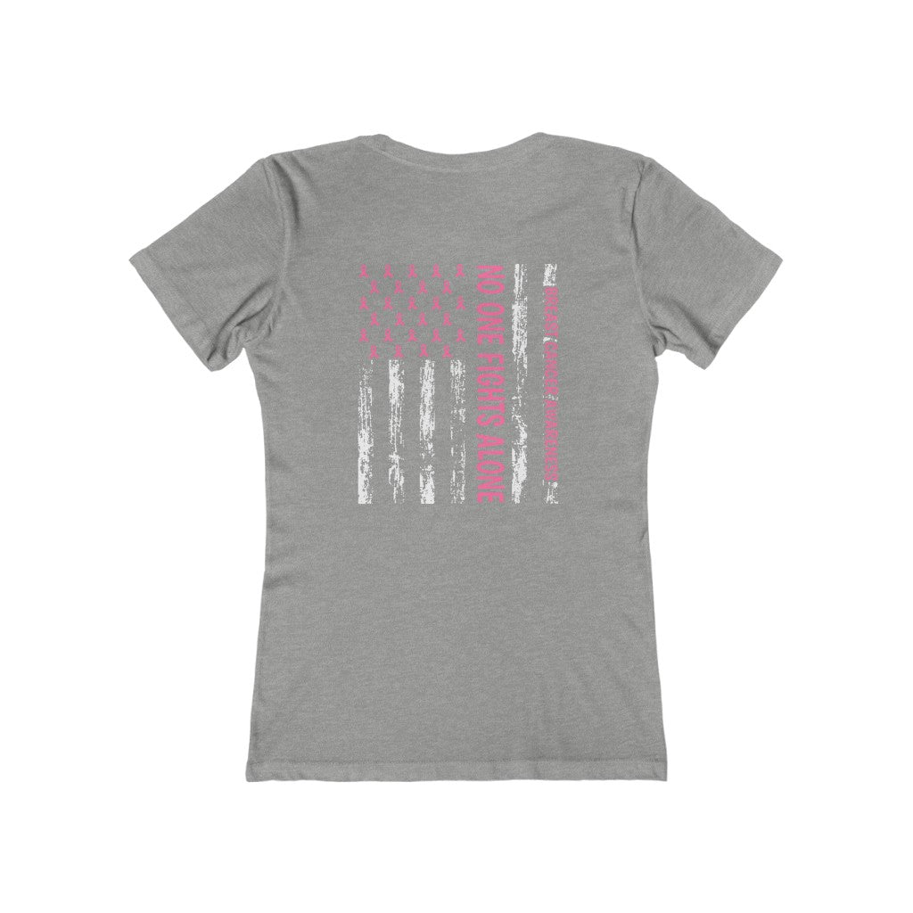 In October We Wear Pink | No One Fights Alone | Breast Cancer Tee | Ladies Tee